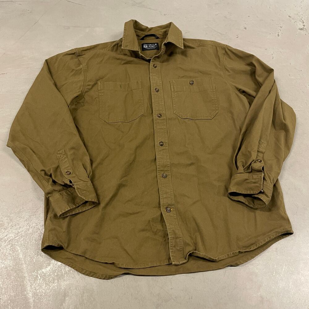 Brown Y2K CARHARTT button up t-shirt